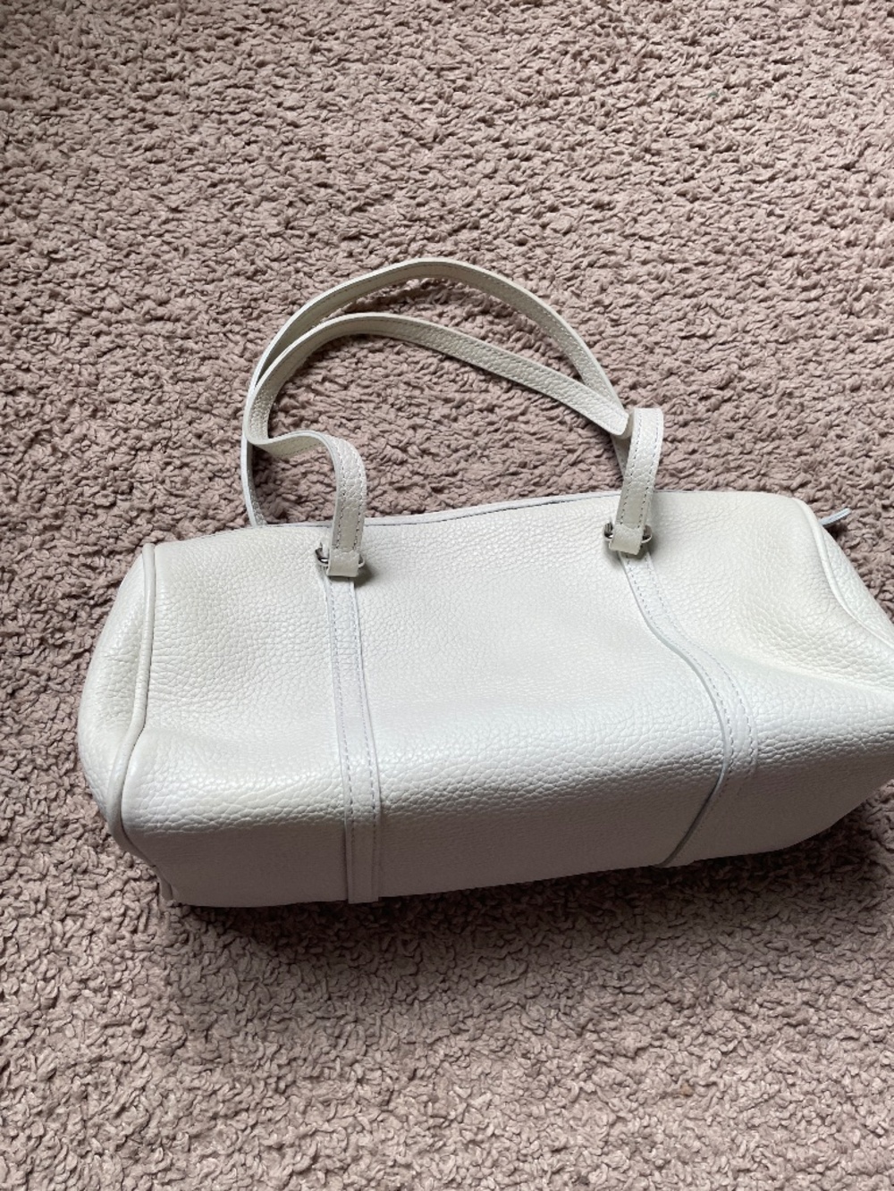 Dooney & Bourke White Leather Shoulder Barrel Bag